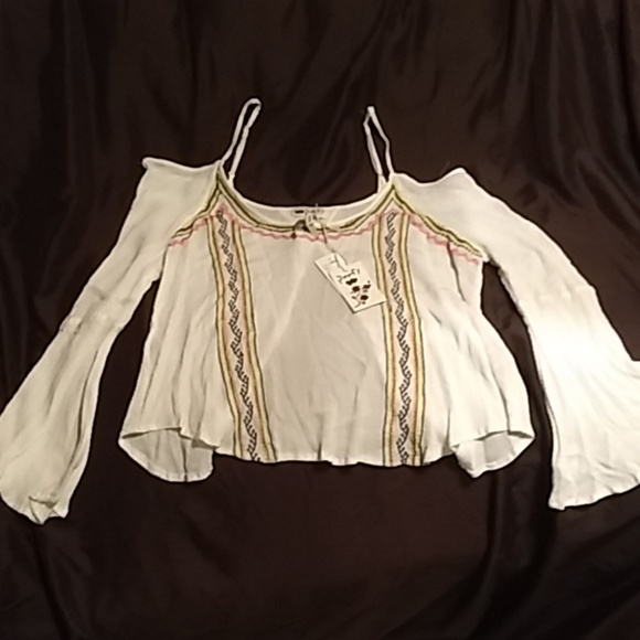 POOF New York Tops - 3/$10 Sexy White Cotton Shirt Small Back exposure